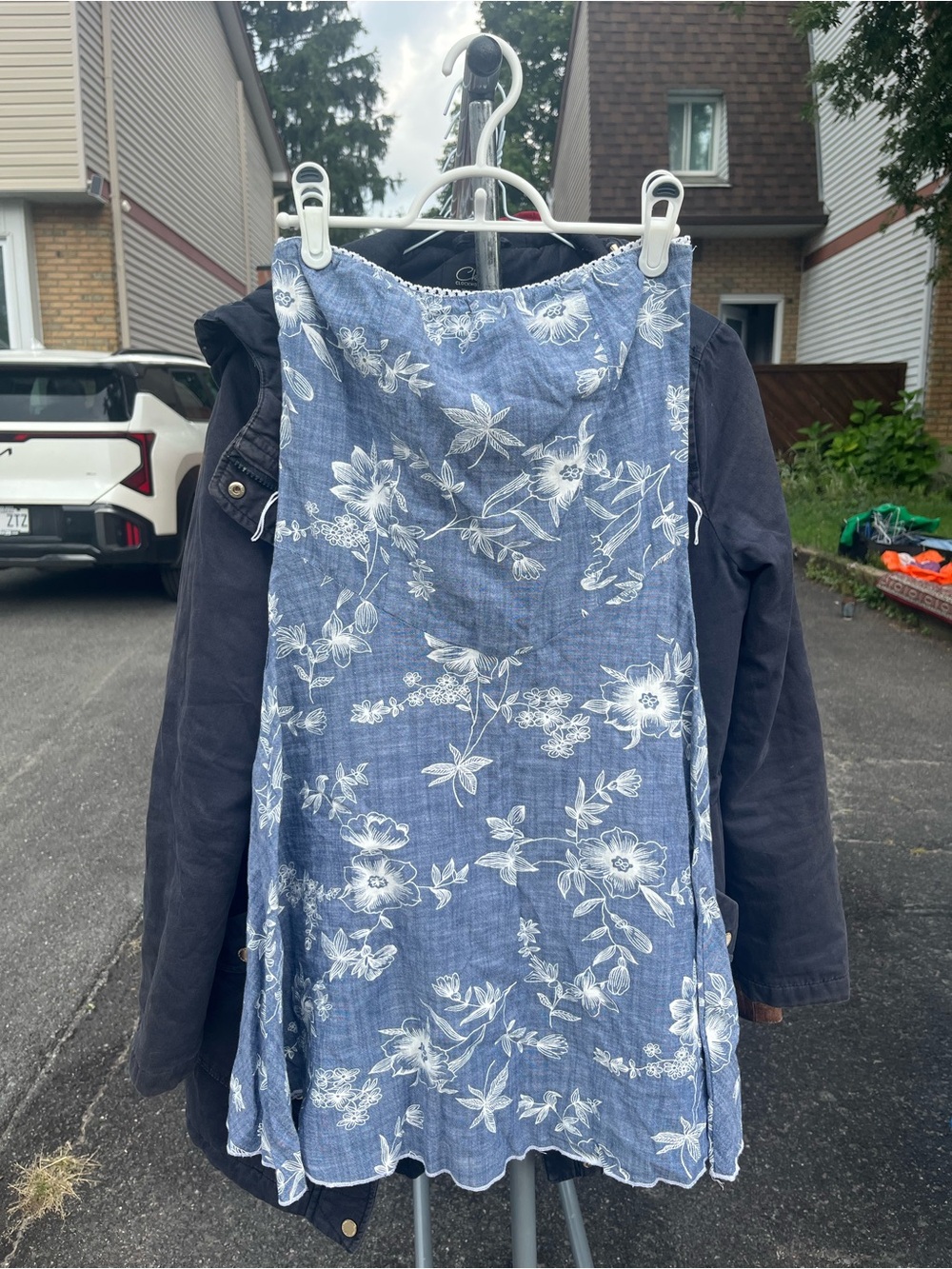 Blue Floral Strapless Sundress - Women's